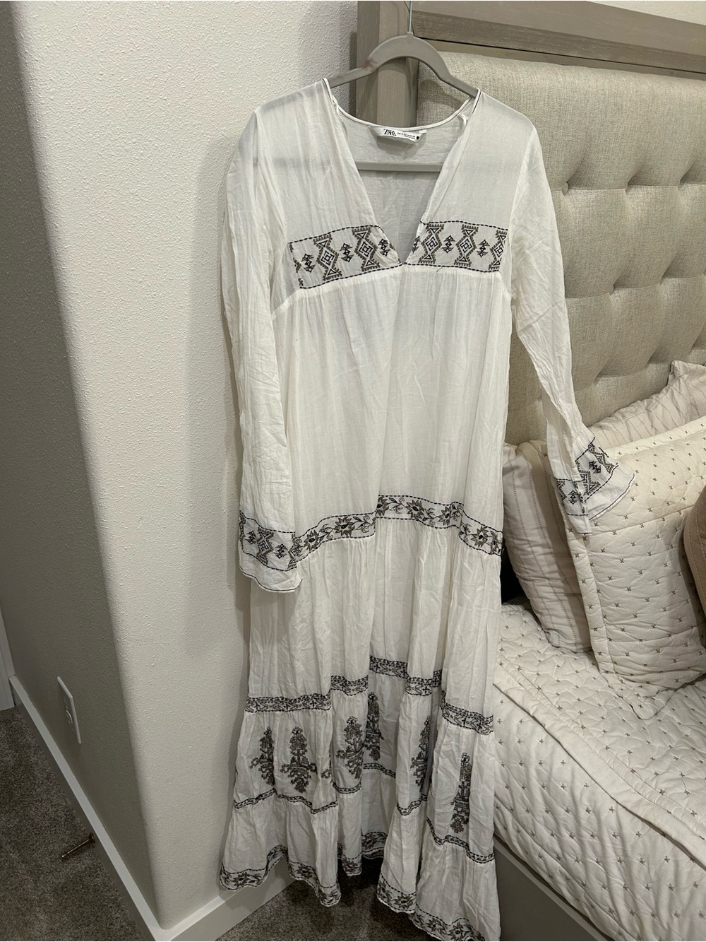 b&w zara boho style dress